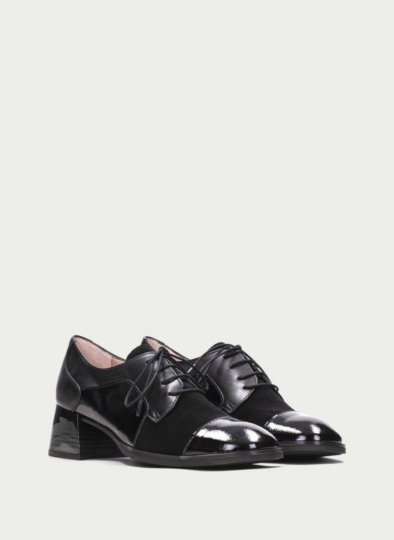 Buty Derby Damskie Hispanitas Charlize Czarne | UZI8529NB