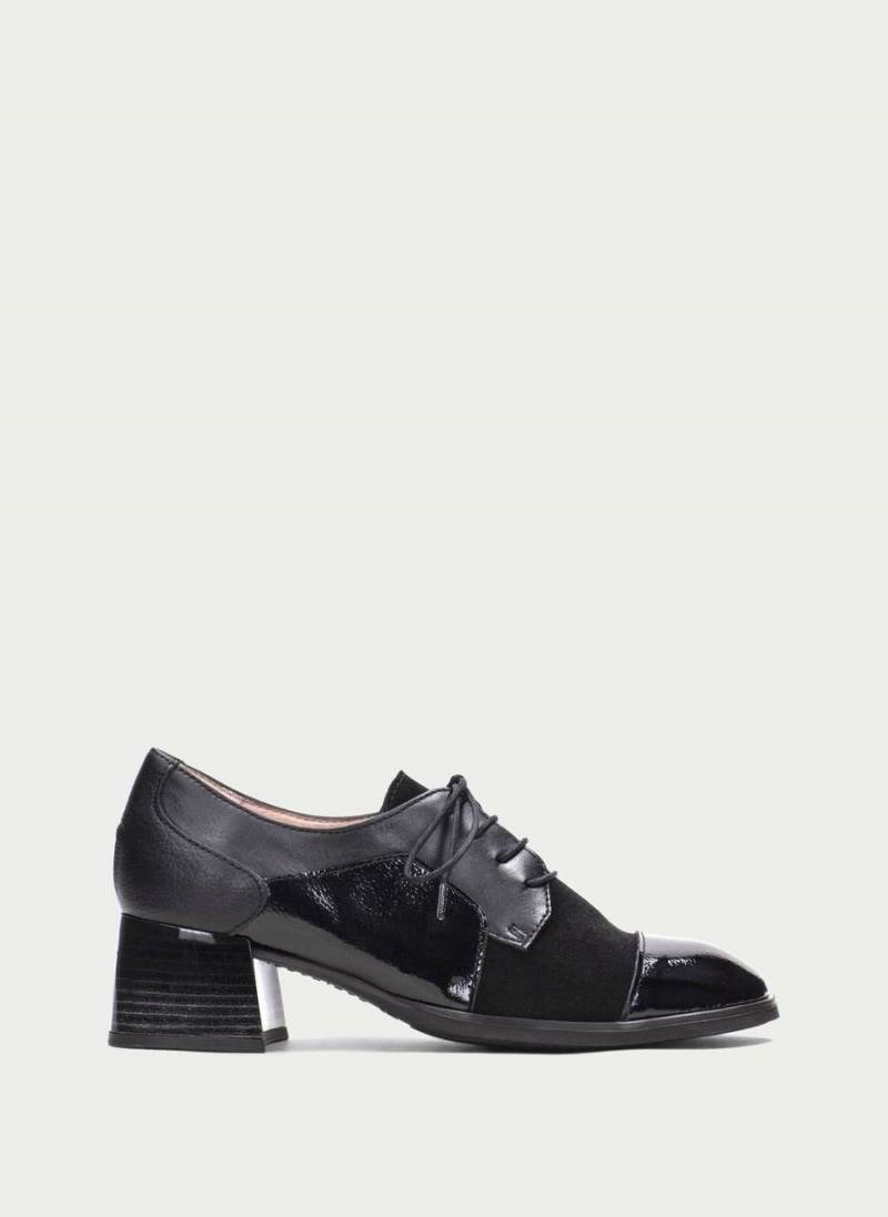 Buty Derby Damskie Hispanitas Charlize Czarne | UZI8529NB