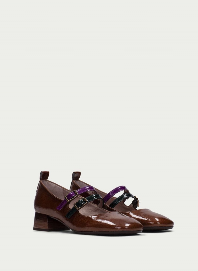 Buty Mary Jane Damskie Hispanitas Manila Ciemny Brązowe | BUD5223DU