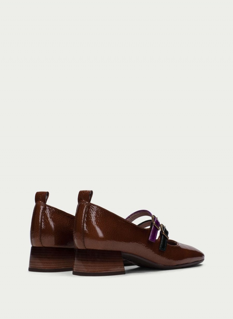 Buty Mary Jane Damskie Hispanitas Manila Ciemny Brązowe | BUD5223DU