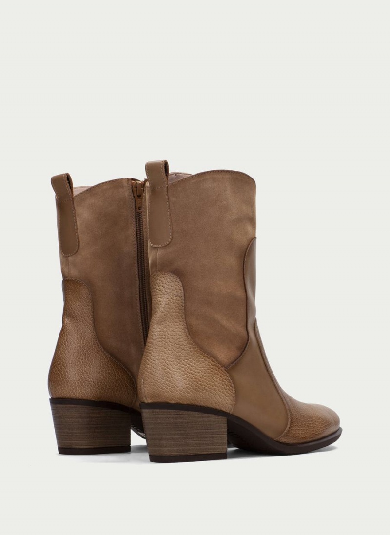 Buty Zachodnie Damskie Hispanitas Madeira Khaki | RGN4347LE