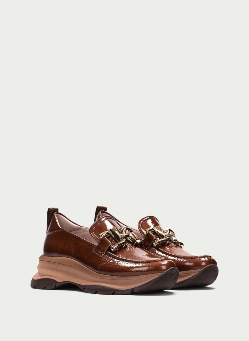 Loafersy Damskie Hispanitas Alaska Ciemny Brązowe | WHG869XX