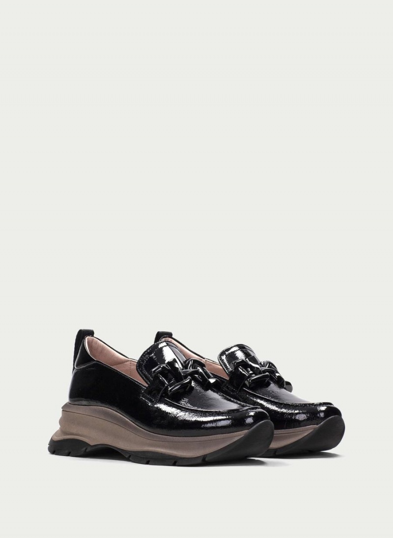 Loafersy Damskie Hispanitas Alaska Czarne | GWO4085PH