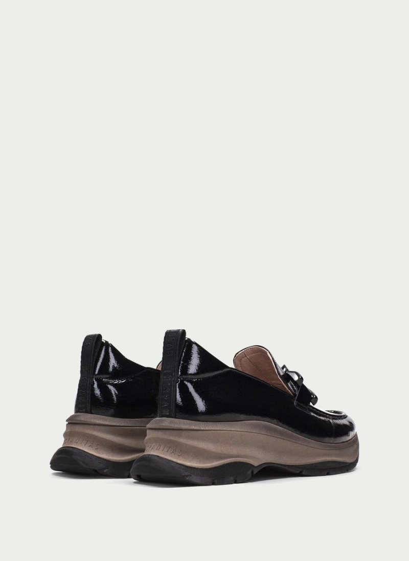 Loafersy Damskie Hispanitas Alaska Czarne | GWO4085PH