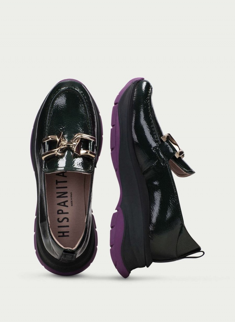 Loafersy Damskie Hispanitas Alaska Zielone | BQZ9229UN