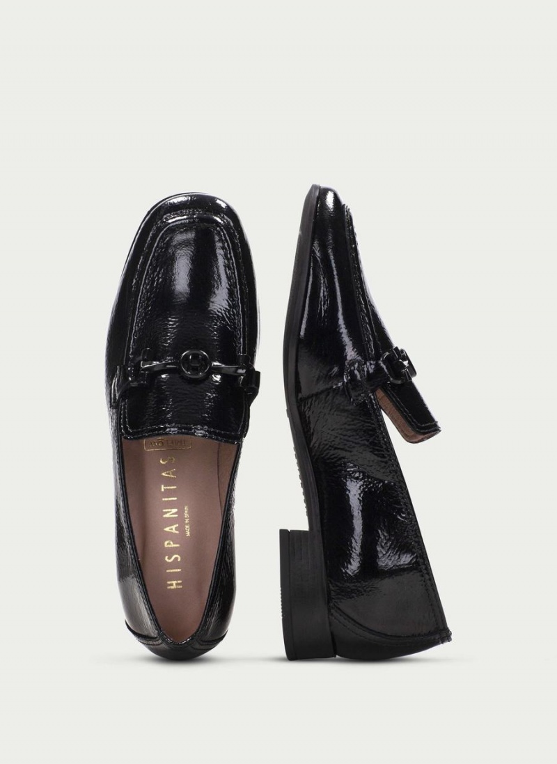 Loafersy Damskie Hispanitas Kenia Czarne | WVW2973SZ