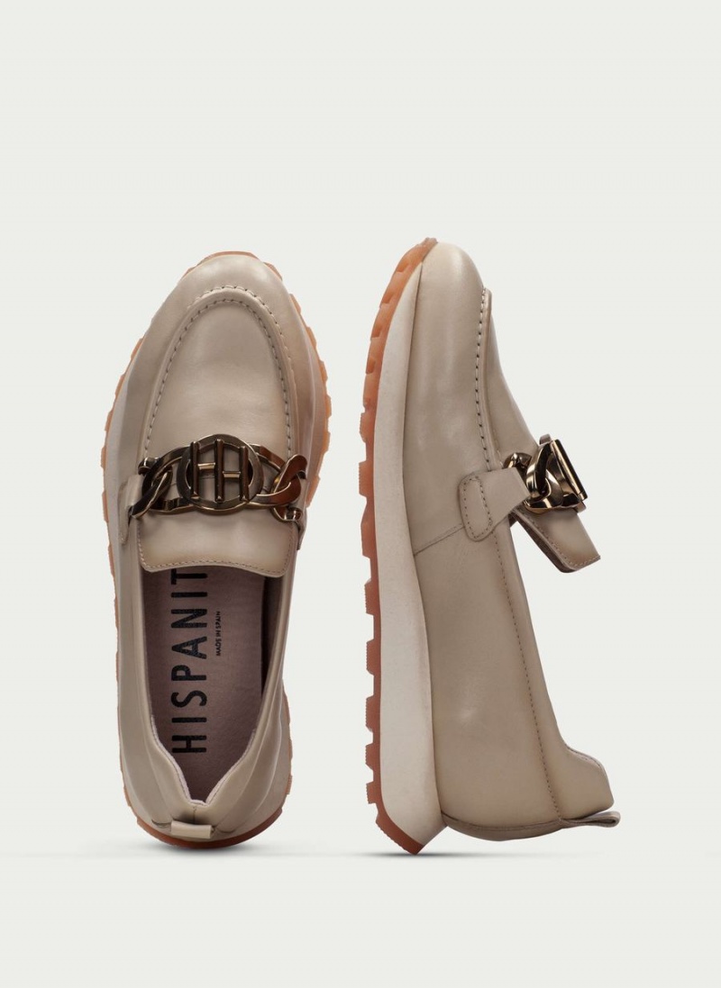 Loafersy Damskie Hispanitas Loira Białe | TLR210WE