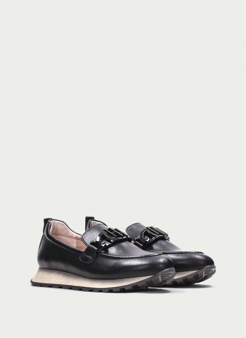 Loafersy Damskie Hispanitas Loira Czarne | VXV9930LU