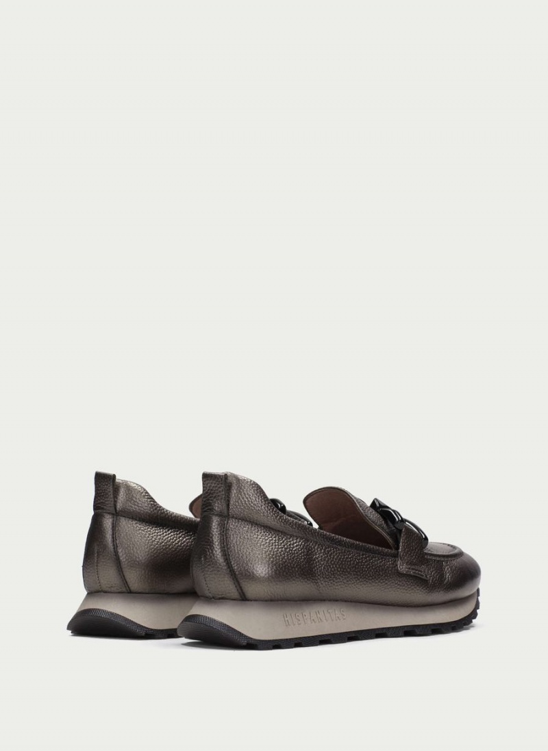 Loafersy Damskie Hispanitas Loira Srebrne | BEL5582JB