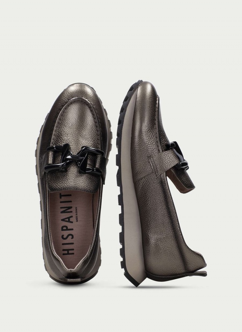 Loafersy Damskie Hispanitas Loira Srebrne | BEL5582JB
