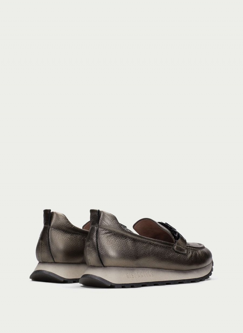 Loafersy Damskie Hispanitas Loira Srebrne | KKU4132AB