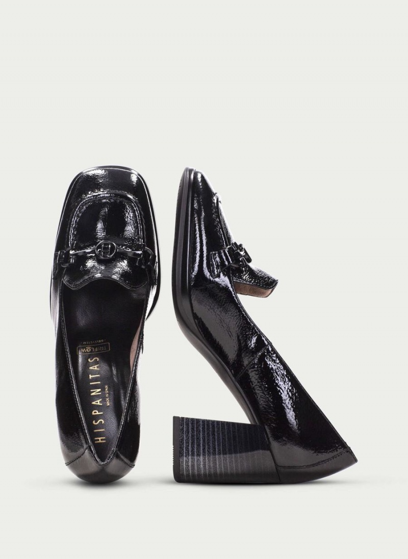 Loafersy Damskie Hispanitas Monaco Czarne | CCN5646IF