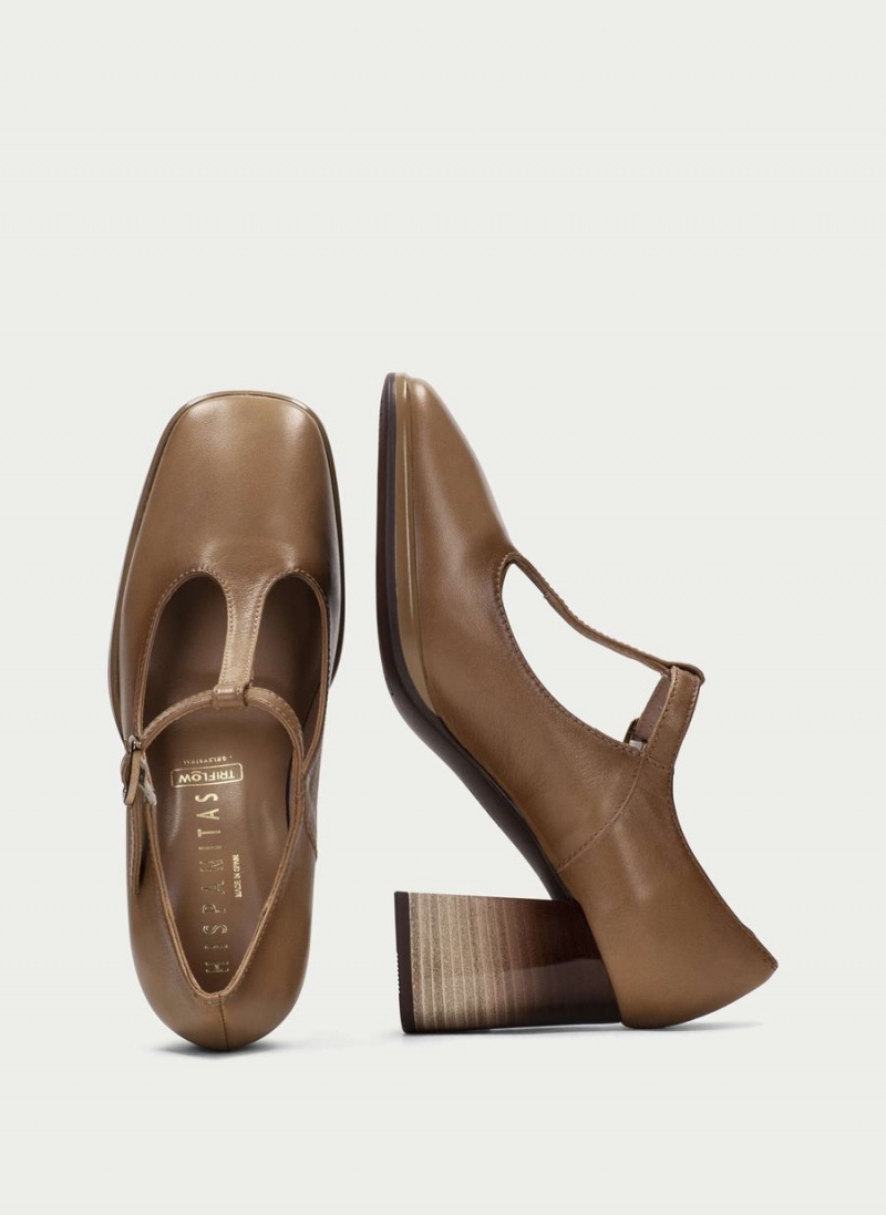 Szpilki Damskie Hispanitas Monaco T Paskiem Khaki | APE921ZP