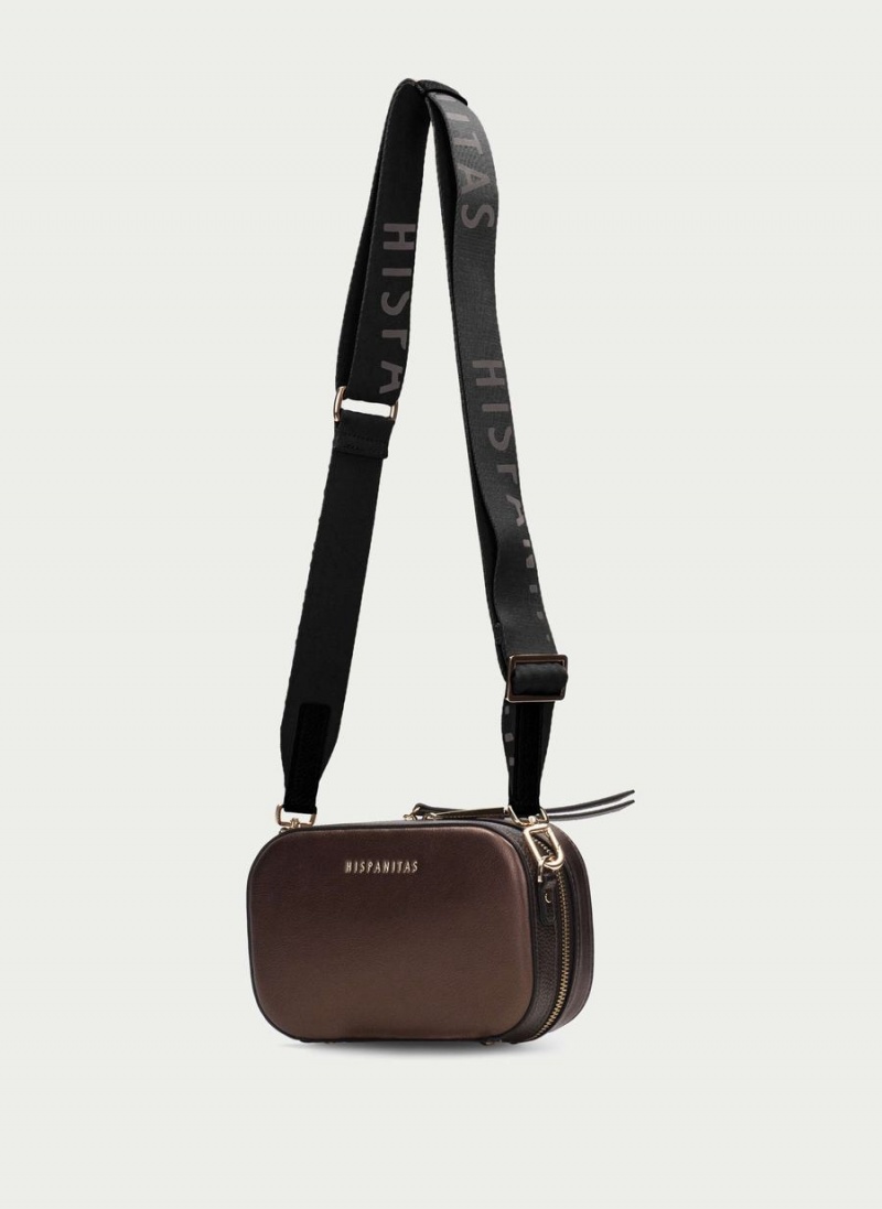 Torby Damskie Hispanitas Shoulder Brązowe Srebrne | DMK2445RP