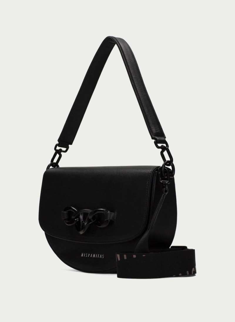 Torby Damskie Hispanitas Shoulder Czarne | DES2563PM