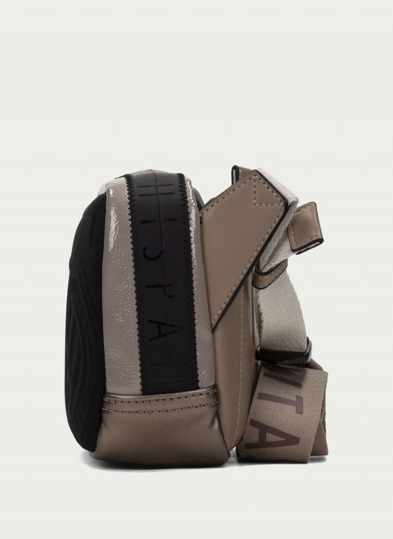 Torby Damskie Hispanitas Shoulder Czarne Szare Brązowe | FND586EI